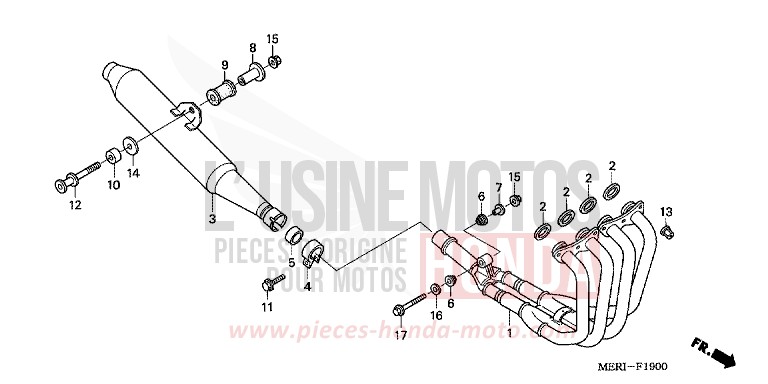 EXHAUST MUFFLER for CBF600S ABS PEARL BREEZY BLUE (PB341) from 2005